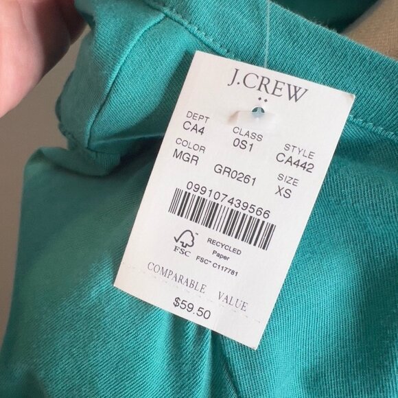 J.Crew Flutter Sleeve Knit Tiered Mini Dress Green Size XS CA442 - Picture 6 of 7